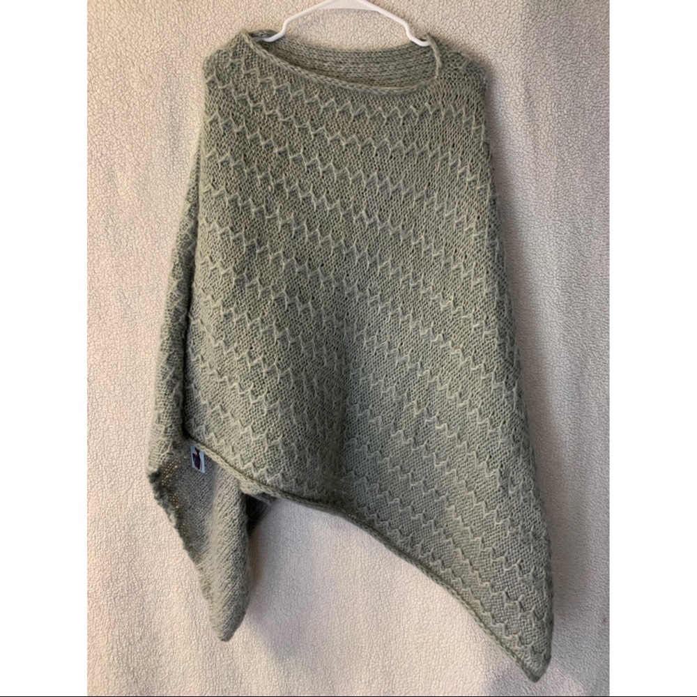 Grey boat neck poncho